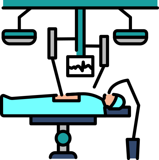 Modern operation theatre and surgical treatment facilities icon
